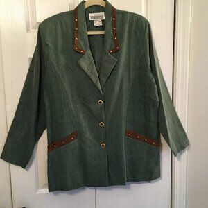 Peter Popovitch Vintage Green/Brown Pleated Blazer